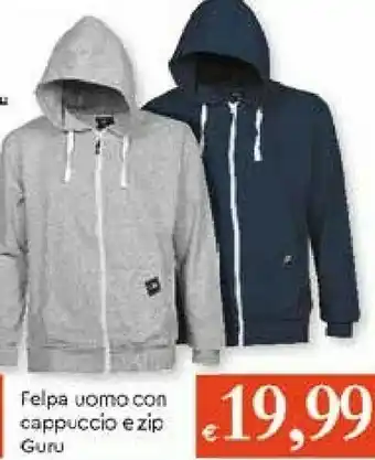 Galassia Guru Felpa Uomo Con Cappuccio E Zip offerta
