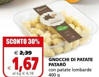 Il Gigante Patarò Gnocchi di patate offerta