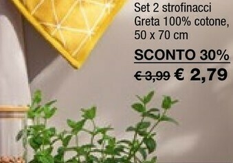 Iper La Grande Set 2 Strofinacci Greta 100% Cotone offerta