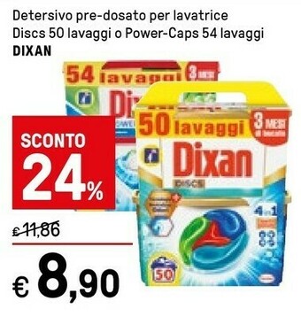 Iper La Grande Dixan Detersivo Pre-dosato Per Lavatrice Discs offerta