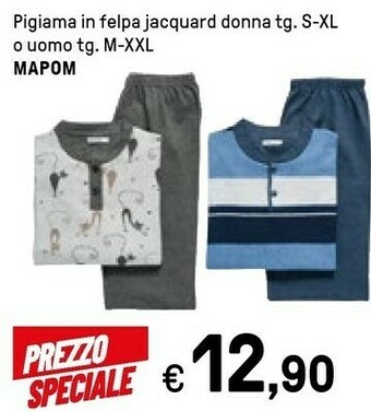 Iper La Grande Mapom Pigiama In Felpa Jacquard Donna/ Uomo offerta