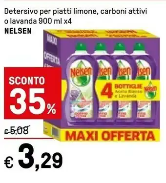 Iper La Grande Nelsen Detersivo Per Piatti Limone, Carboni Attivi O Lavanda offerta
