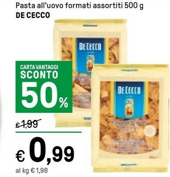 Iper La Grande De Cecco Pasta All'uovo offerta