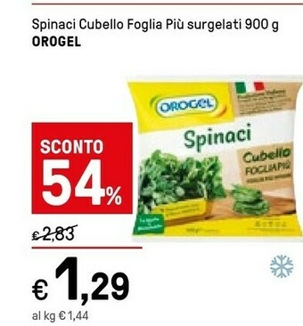 Iper La Grande Orogel Spinaci Cubello Foglia Più I Vegetali offerta