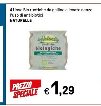 Iper La Grande Le Naturelle 4 Uova Medie Fresche Biologiche offerta