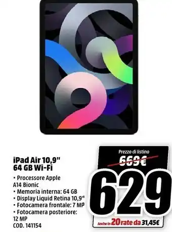 MediaWorld Apple iPad offerta