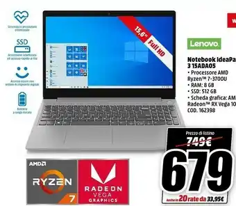 MediaWorld Lenovo Notebook offerta