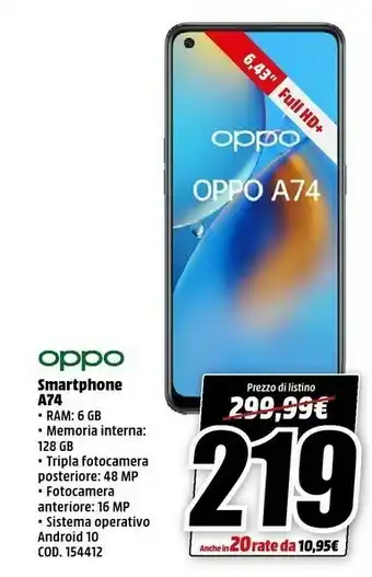 MediaWorld Oppo Smartphone android offerta