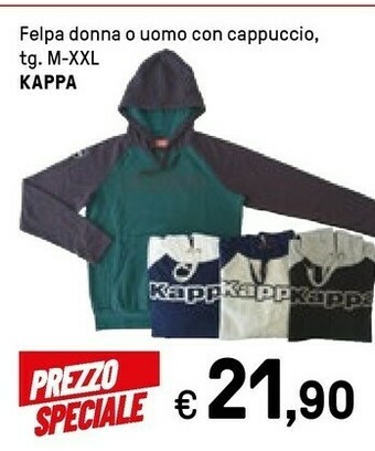 Iper La Grande Kappa Felpa Donna O Uomo Con Cappuccio offerta