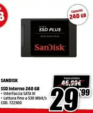 MediaWorld Sandisk Hard disk ssd offerta