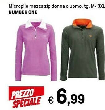 Iper La Grande Number One Micropile Mezza Zip Donna O Uomo offerta