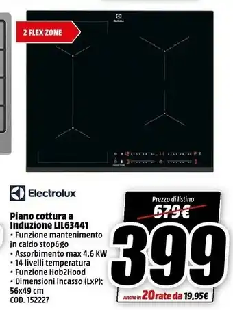 MediaWorld Electrolux Piano cottura induzione offerta