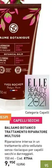Yves Rocher Balsamo Botanico Trattamento Riparatore