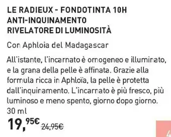 Yves Rocher Le Radieux - Fondotinta 10h Anti -inquinamento Rivelatore Di Luminosita