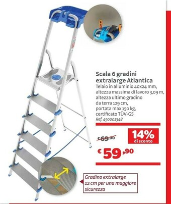 Bricocenter Scala 6 Gradini Extralarge Atlantica offerta