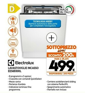 Expert Electrolux Lavastoviglie Incasso EES69300L offerta