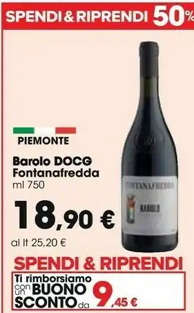 Carrefour Market Fontanafredda Barolo offerta