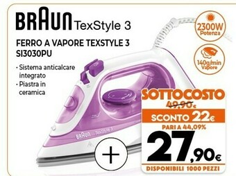 Expert Braun TexStyle 3 Ferro A Vapore SJ3030PU offerta