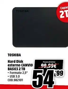 MediaWorld Toshiba Hard disk offerta