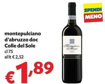 Pam Colle Del Sole Montepulciano D'Abruzzo Doc offerta