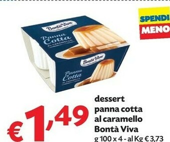 Pam Bonta Viva Dessert Panna Cotta Al Caramello offerta