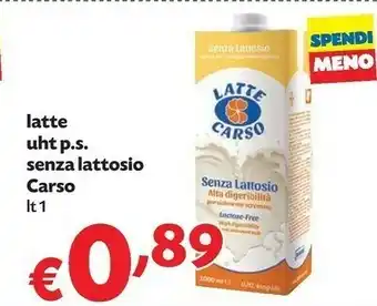 Pam Latte Carso - Latte Parzialmente Scremato UHT A Lunga Conservazione 1000 G(ml) offerta