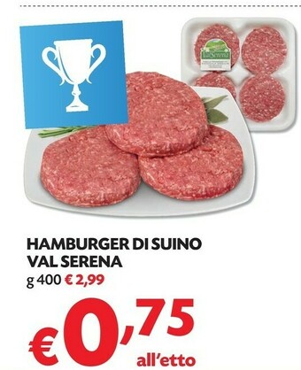 Pam Val Serena Hamburger Di Suino offerta