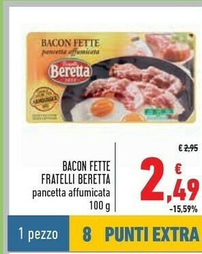 Conad Fratelli Beretta - Bacon Fette Pancetta Affumicata 100 G(ml) offerta