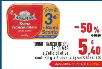 Conad Asdomar Tonno Trancio Intero offerta