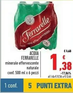Conad Ferrarelle Acqua Minerale Effervescente Naturale 500 G(ml) offerta