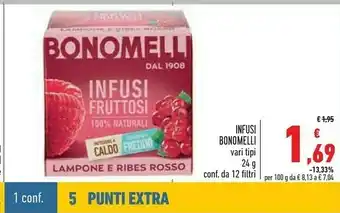 Conad Bonomelli Infusi Fruttosi Ananas E Pesca 24 G(ml) offerta