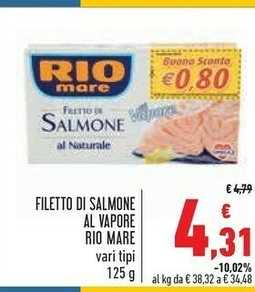 Conad City Rio Mare Filetti di salmone offerta