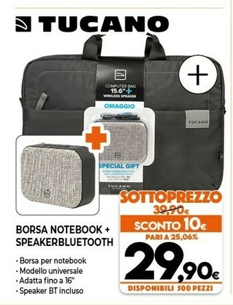 Expert Tucano Boesa Notebook + Speaker Bluetooth offerta