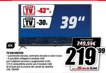 MediaWorld Cam Tv led 39 offerta