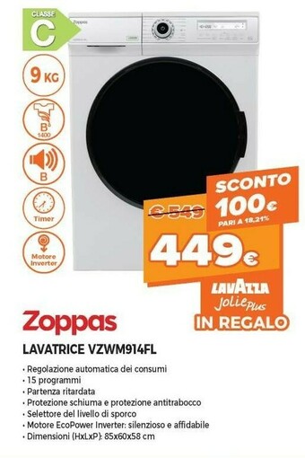 Expert Zoppas Lavatrice VZWM914FL offerta
