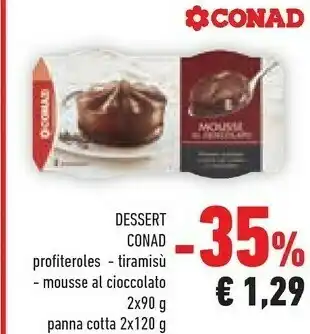 Conad Conad - Mousse Al Cioccolato 180 G(ml) offerta