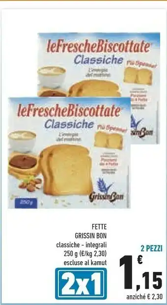 Conad Grissin Bon - Le Fresche Biscottate Gusto Classico 250 G(ml) offerta