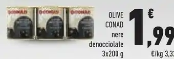 Conad Conad - Olive Nere Denocciolate 600 G offerta