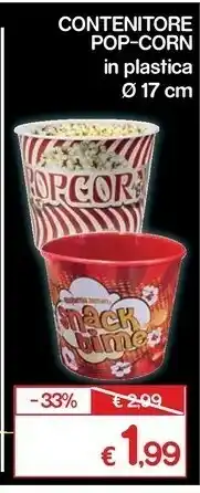 Satur Contenitore Pop-Corn offerta