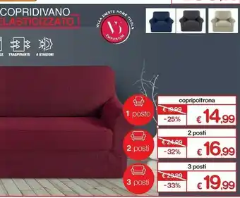 Satur Copridivano Elasticizzato 2 Posti offerta