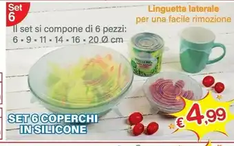Set 6 Coperchi In Silicone