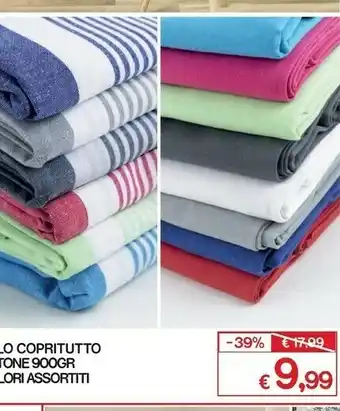 Satur Telo Copritutto Cotone 900gr Colori Assortiti offerta
