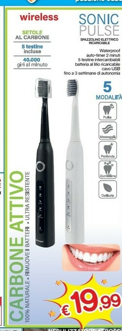 Satur Sonic Pulse Spazzolino Elettrico Ricaricabile offerta