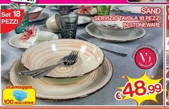 Satur Sand Servizio Tavola 18 Pezzi In Stoneware offerta