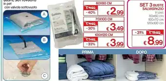 Satur Buste Sottovuoto In Pet Con Valvola Sottovuoto 60x80 Cm offerta