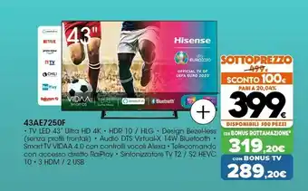 Expert Hisense 43AE7250F offerta