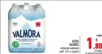 Conad Valmora Acqua Minerale Naturale 1500 G(ml) offerta