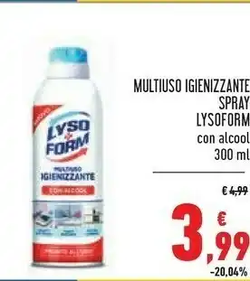 Conad Lysoform Multiuso Igienizzante Spay Con Alcool 300 Ml offerta