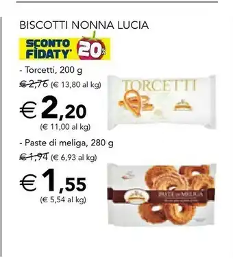 Esselunga Nonna lucia Paste Di Meliga 280 G(ml) offerta