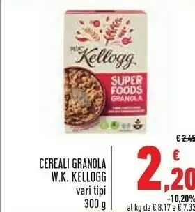 Conad W.K Kellogg - Granola Frutta Secca 300 G(ml) offerta
